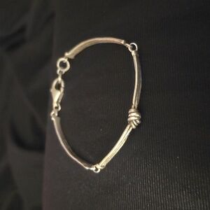 Silpada Hammered Oxidized Love Knot  Silver Women's Bracelet 7"